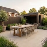 Velora/Seville beige dining tuinset | 8 personen | polystone + touw | 300cm