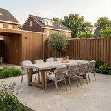 Velora/Montana beige dining tuinset | 8 personen | polystone + aluminium | 300cm