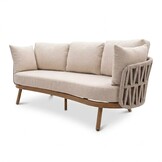 Toscana stoel-bank loungeset | aluminium + touw | beige | 5-delig