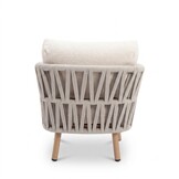 Toscana stoel-bank loungeset | aluminium + touw | beige | 5-delig