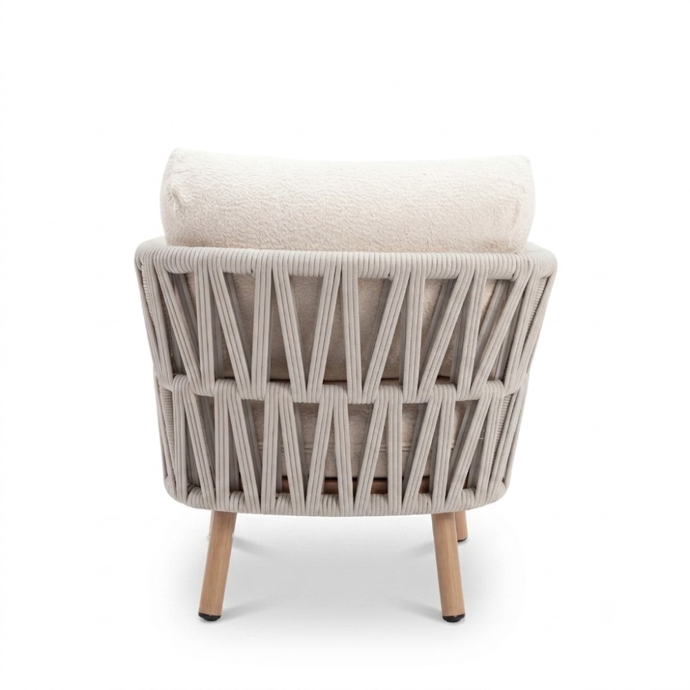 Toscana stoel-bank loungeset | aluminium + touw | beige | 5-delig