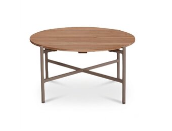 Positano loungetafel | aluminium + teakhout | beige