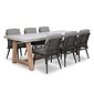 BUITEN living Veltis/Vedra antraciet dining tuinset | 6 personen | polystone + touw | 250cm