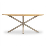Cleve beige/Valencia Sandstone dining barset | 6 personen | teakhout + touw | 240cm