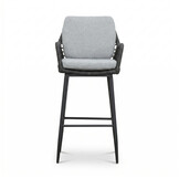 Cleve antraciet/Valencia Stone Grey dining barset | 6 personen | teakhout + touw | 240cm