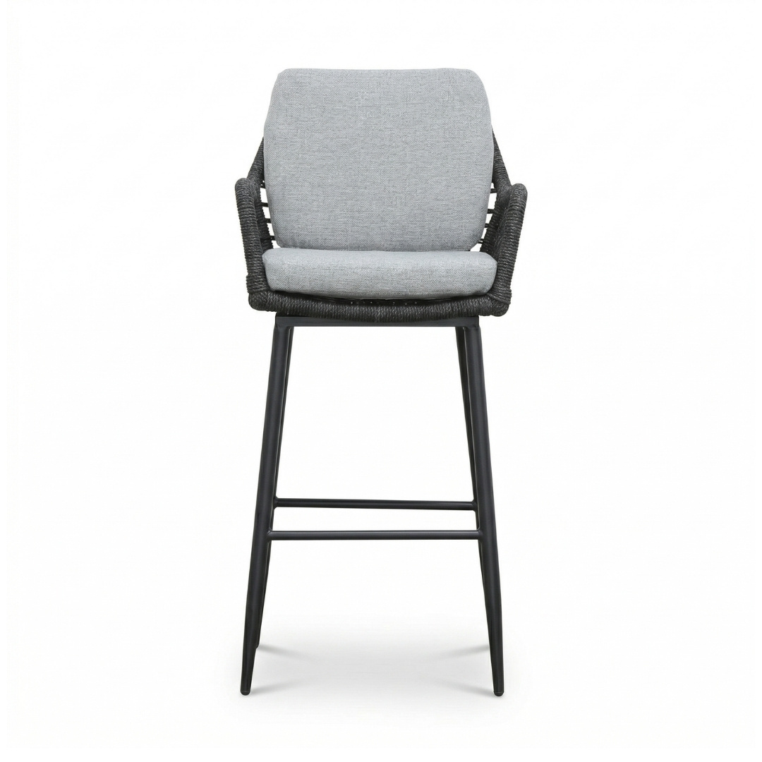 Cleve antraciet/Valencia Stone Grey dining barset | 6 personen | teakhout + touw | 240cm