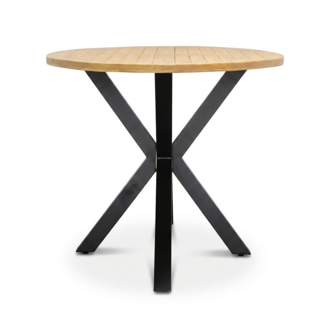 Cleve antraciet/Valencia Stone Grey dining barset | 6 personen | teakhout + touw | 240cm