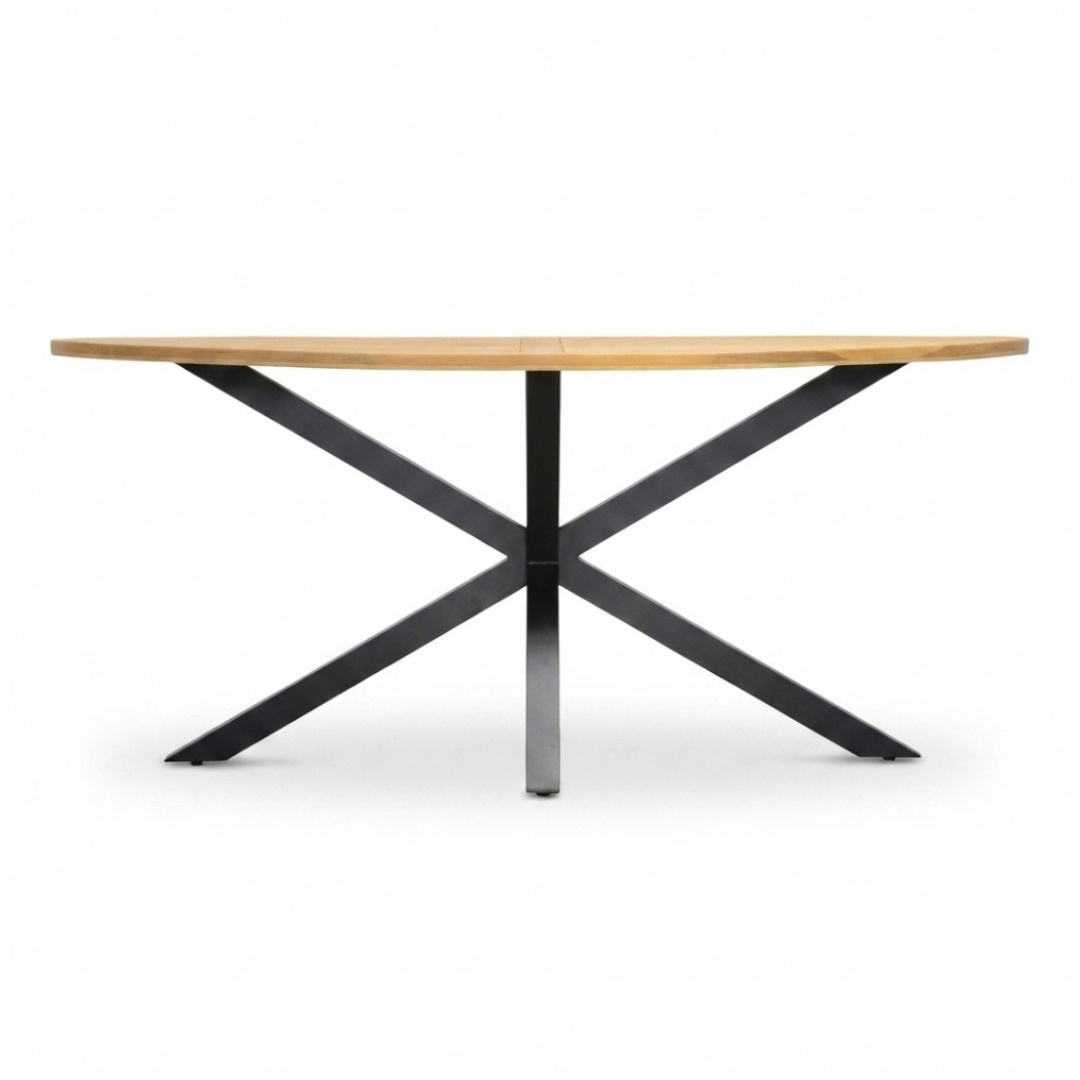Cleve antraciet/Valencia Sahara Dust dining barset | 6 personen | teakhout + touw | 240cm