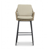 Cleve antraciet/Valencia Sahara Dust dining barset | 6 personen | teakhout + touw | 240cm