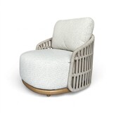 Sunvera stoel-bank loungeset | touw + aluminium | beige | 4-delig