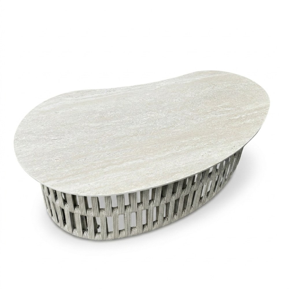 Sunvera stoel-bank loungeset | touw + aluminium | beige | 4-delig