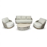 Sunvera stoel-bank loungeset | touw + aluminium | beige | 4-delig
