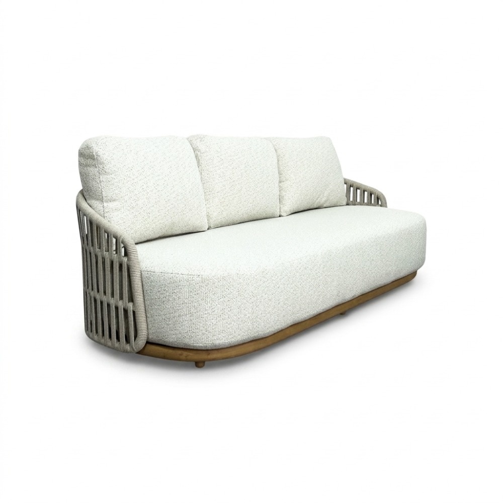 Sunvera stoel-bank loungeset | touw + aluminium | beige | 4-delig