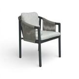 Sora dining tuinstoel | touw + aluminium | antraciet