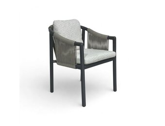 Sora dining tuinstoel | touw + aluminium | antraciet
