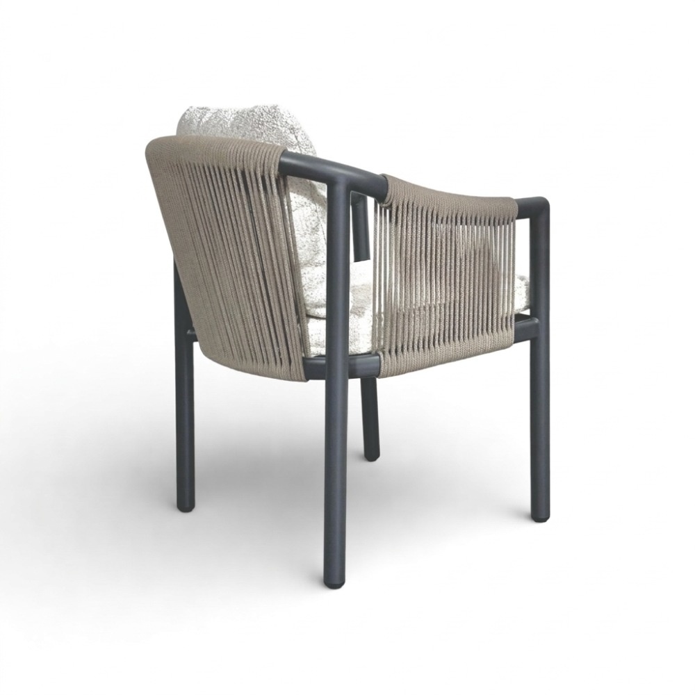 Sora dining tuinstoel | touw + aluminium | antraciet