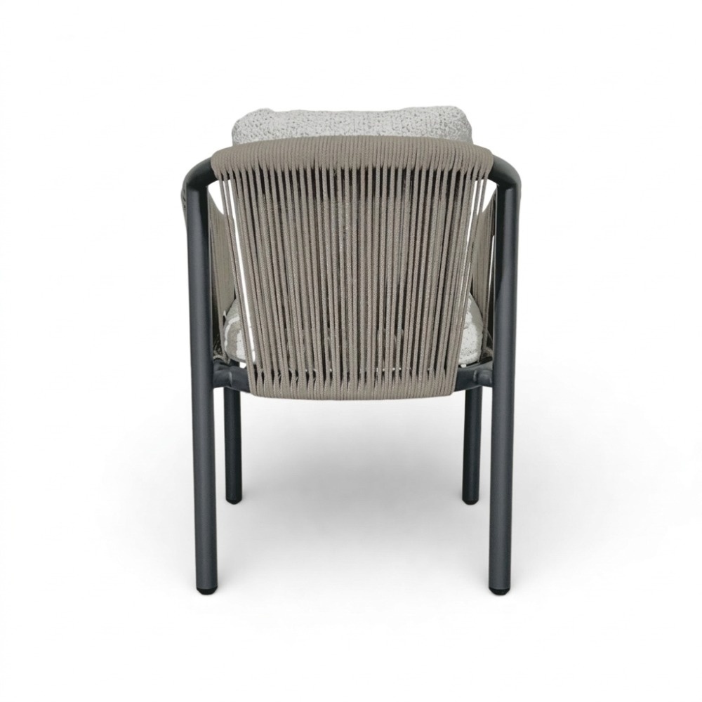 Sora dining tuinstoel | touw + aluminium | antraciet
