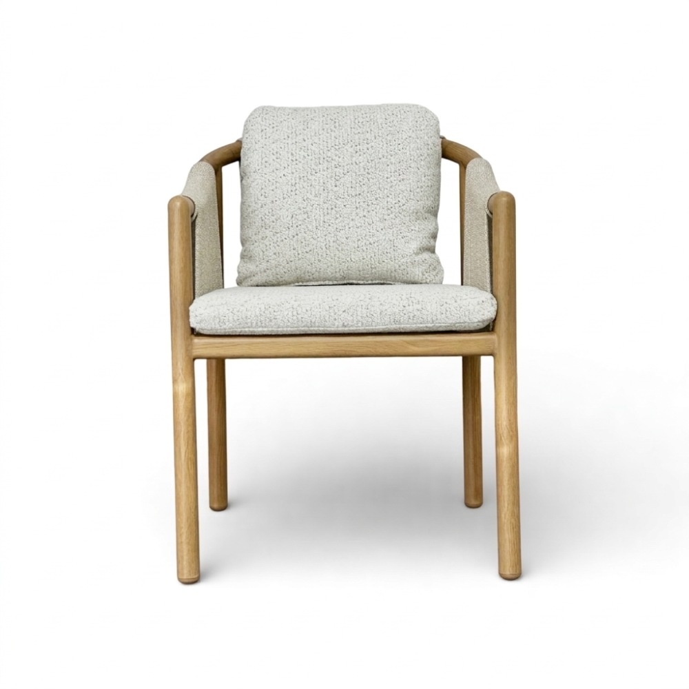 Sora dining tuinstoel | touw + aluminium | beige