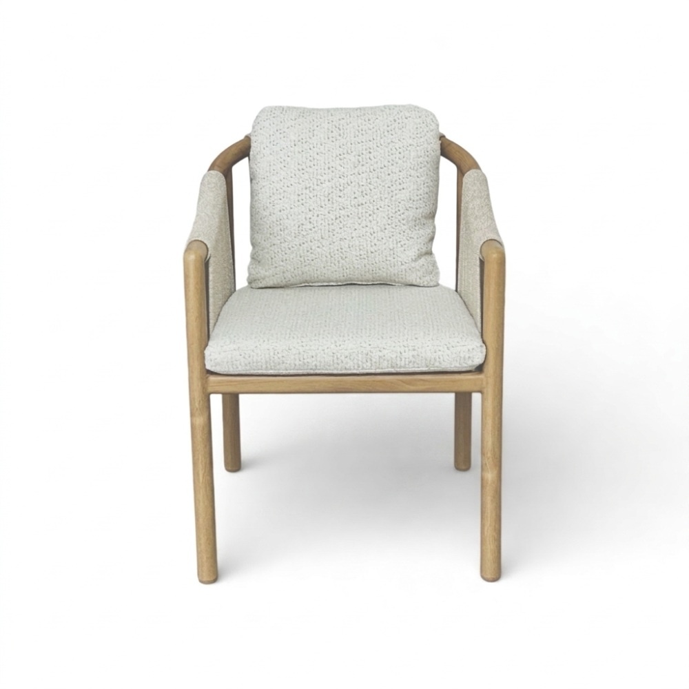 Sora dining tuinstoel | touw + aluminium | beige