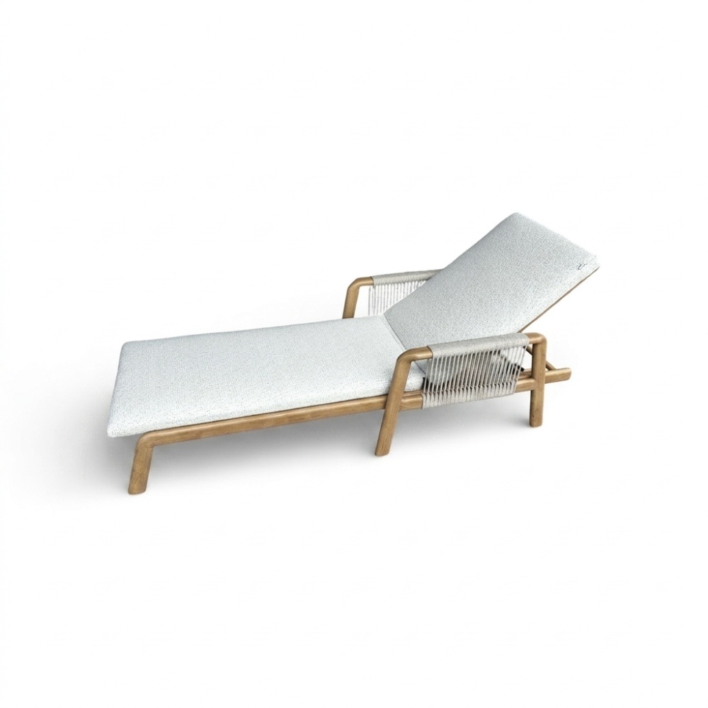 Bellagio ligbed | aluminium + touw | beige | 202cm