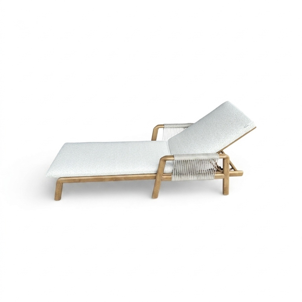 Bellagio ligbed | aluminium + touw | beige | 202cm