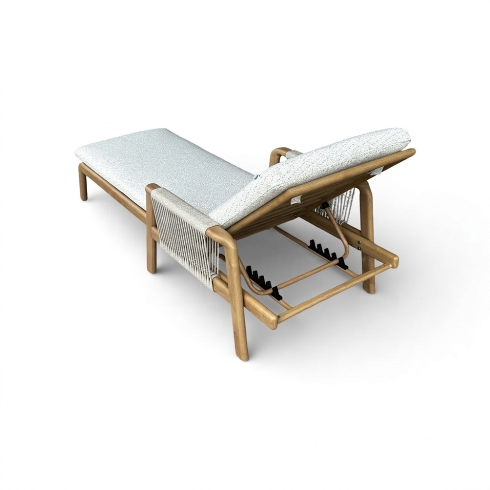 Bellagio ligbed | aluminium + touw | beige | 202cm