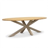 Cleve/Cleveland beige dining tuinset | 6 personen | teakhout + aluminium | 240cm ovaal