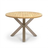 Cleve/Cleveland beige dining tuinset | 6 personen | teakhout + aluminium | 240cm ovaal