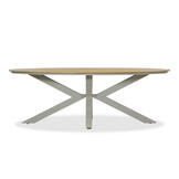 Dallas/Calgary beige dining tuinset | 6 personen | polywood + touw | 220cm