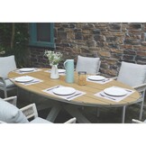 Dallas/Calgary beige dining tuinset | 6 personen | polywood + touw | 220cm