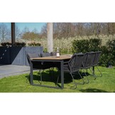 Helsinki/Femke beige/antraciet dining tuinset | 6 personen | polywood + touw | 210cm