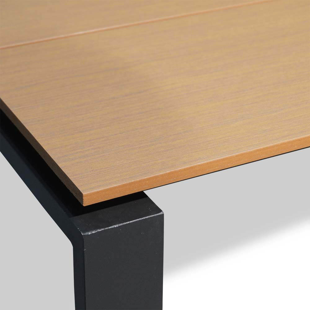 Helsinki/Femke beige/antraciet dining tuinset | 6 personen | polywood + touw | 210cm