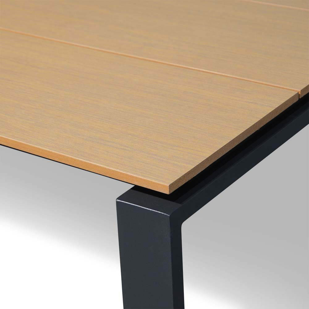 Helsinki/Femke beige/antraciet dining tuinset | 6 personen | polywood + touw | 210cm