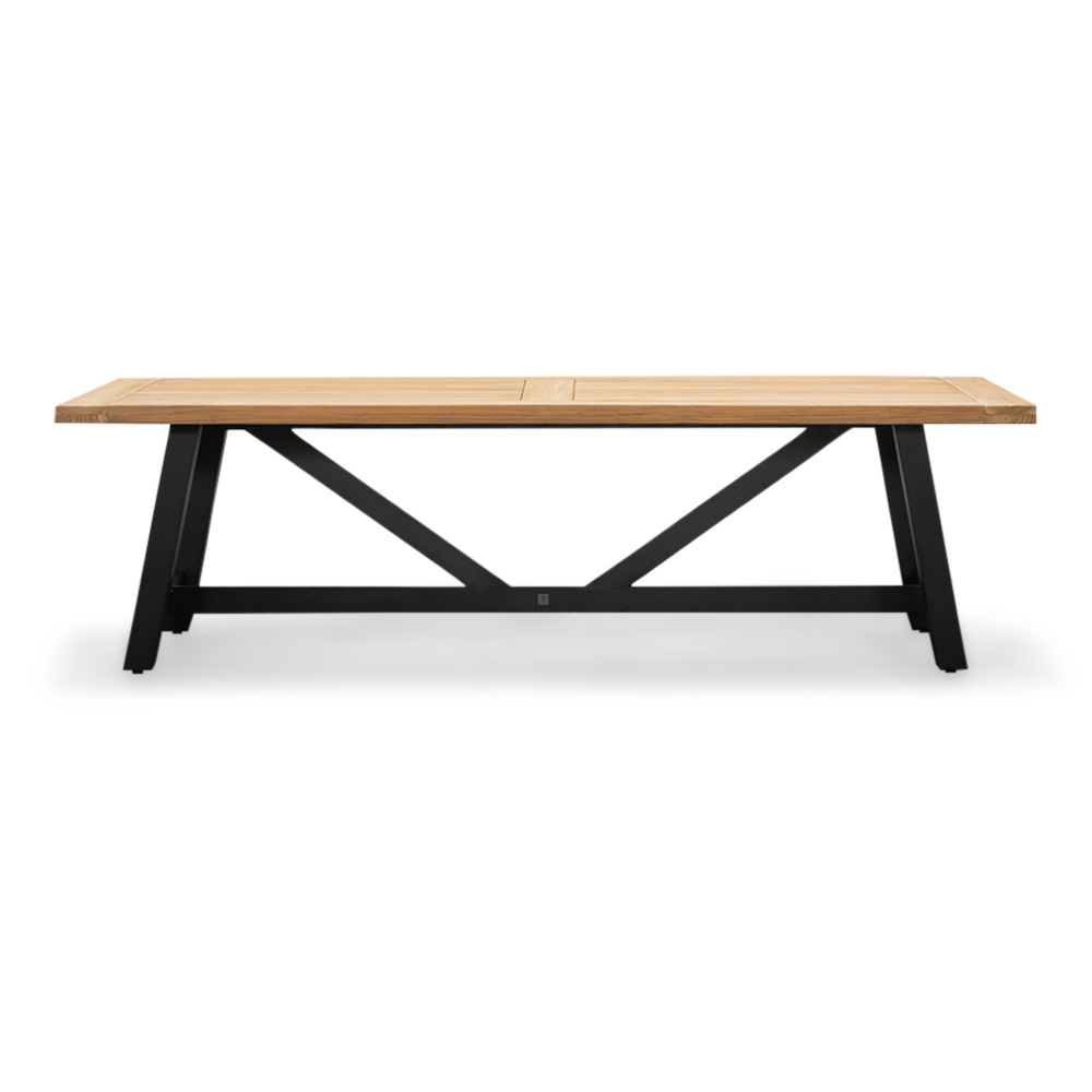 James/Portofino Stone Grey dining tuinset | 6 personen | teakhout + touw | 260cm
