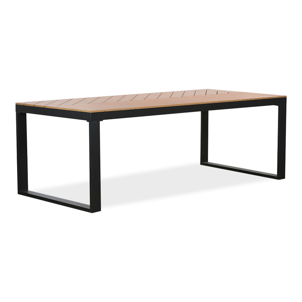 Kampa/Femke beige/antraciet dining tuinset | 6 personen | polywood + touw | 210cm