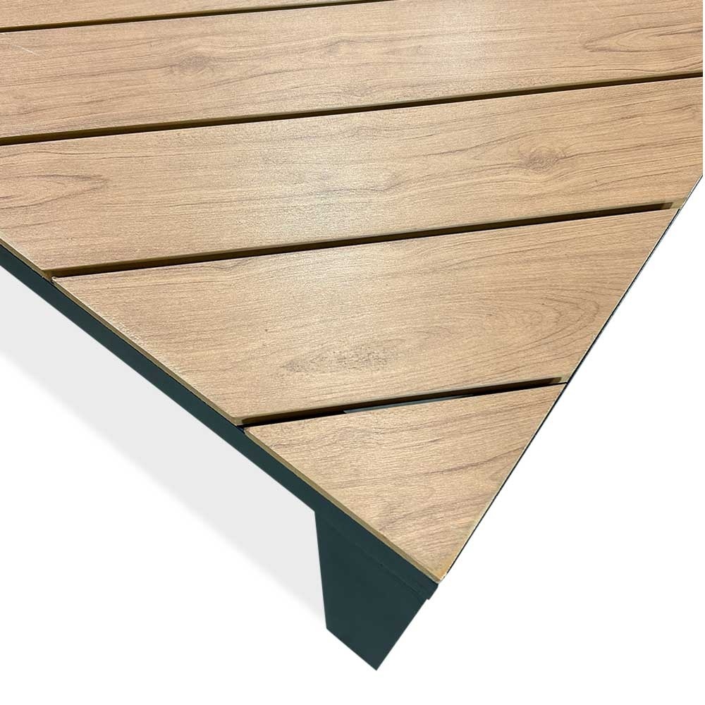Kampa/Femke beige/antraciet dining tuinset | 6 personen | polywood + touw | 210cm