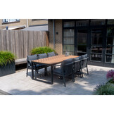 Kampa/Femke beige/antraciet dining tuinset | 6 personen | polywood + touw | 210cm