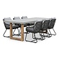 BUITEN living Lausanne/Portofino Stone Grey dining tuinset | 6 personen | polystone + touw | 250cm