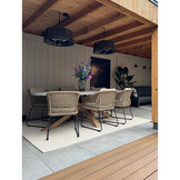 Livorno/Portofino Stone Grey dining tuinset | 4 personen | polystone + touw | 200cm