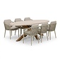 BUITEN living Lorento/Cleveland beige dining tuinset | 6 personen | polystone + aluminium | 240cm ovaal
