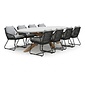 BUITEN living Livorno/Portofino Stone Grey dining tuinset | 8 personen | polystone + touw | 280cm