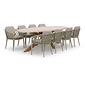 BUITEN living Lorento/Cleveland beige dining tuinset | 8 personen | polystone + aluminium | 280cm ovaal