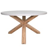Nancy/Cleveland beige dining tuinset | 4 personen | polystone + aluminium | Ø135cm rond