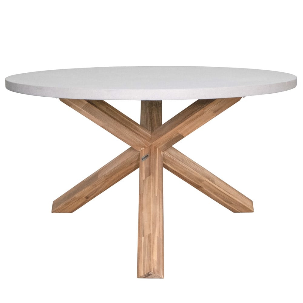 Nancy/Cleveland beige dining tuinset | 4 personen | polystone + aluminium | Ø135cm rond
