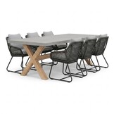 Norwich/Portofino Stone Grey dining tuinset | 6 personen | polystone + touw | 250cm