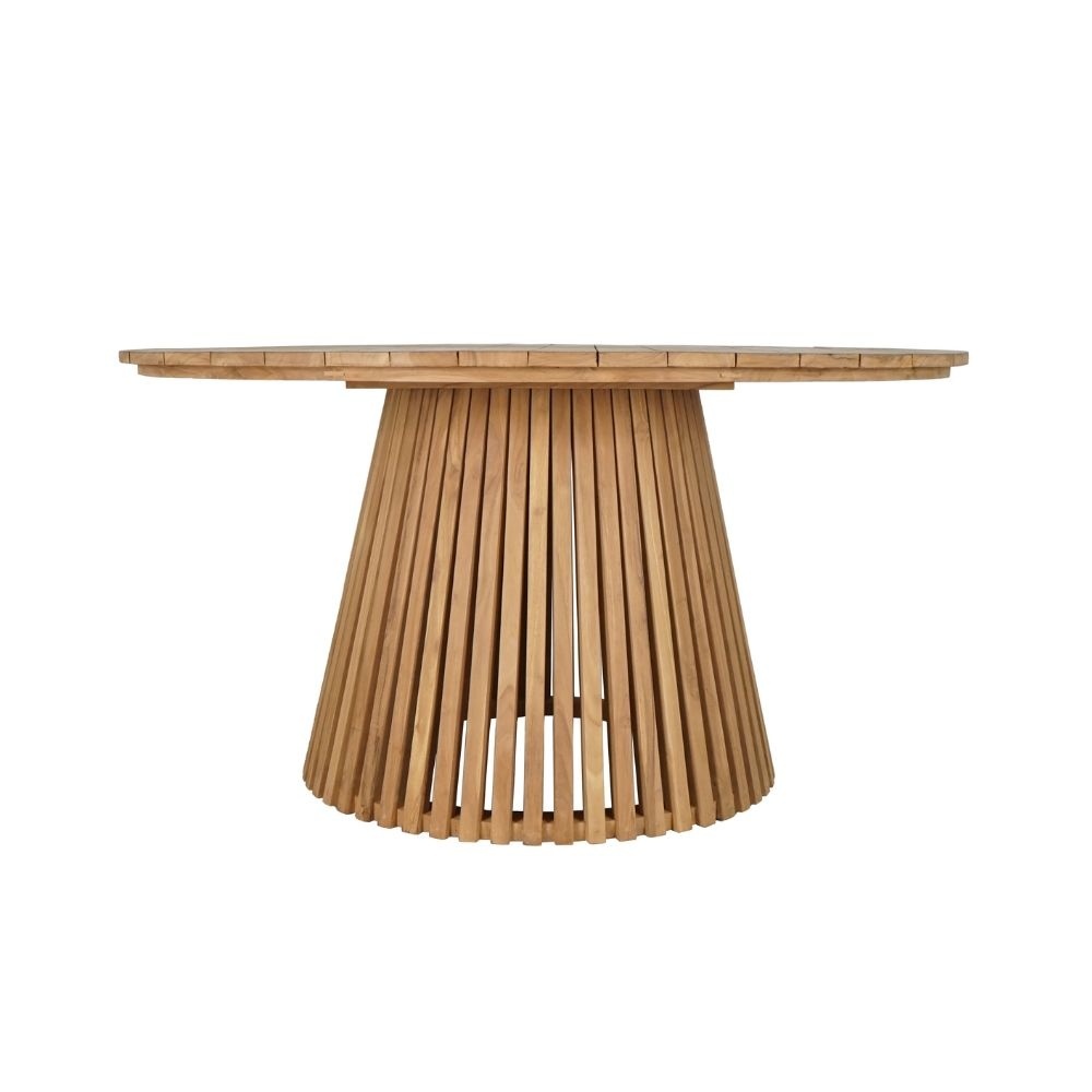 Palau/Portofino Stone Grey dining tuinset | 5 personen | teakhout + touw | Ø140cm rond