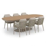 Panama/Cleveland beige dining tuinset | 6 personen | polywood + aluminium | 260cm Deens ovaal