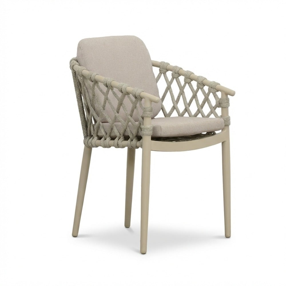 Panama/Cleveland beige dining tuinset | 6 personen | polywood + aluminium | 260cm Deens ovaal