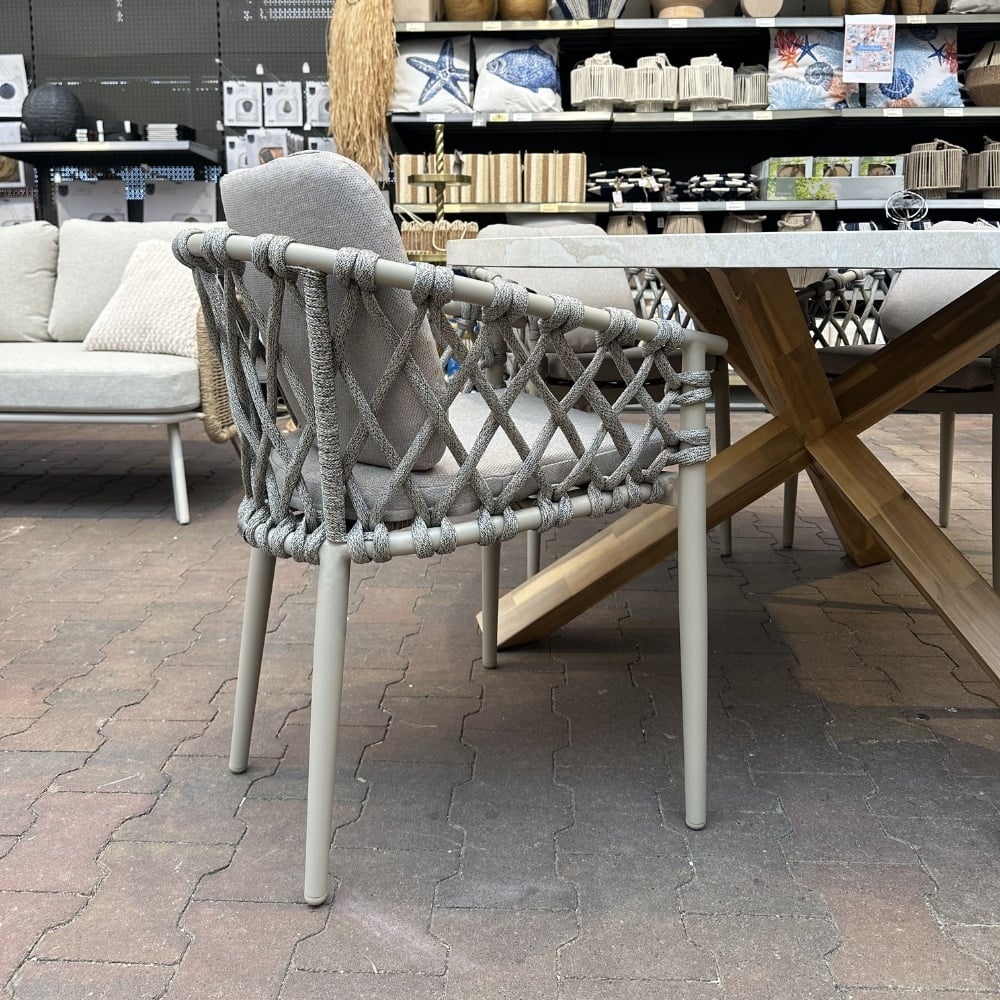 Panama/Cleveland beige dining tuinset | 6 personen | polywood + aluminium | 260cm Deens ovaal