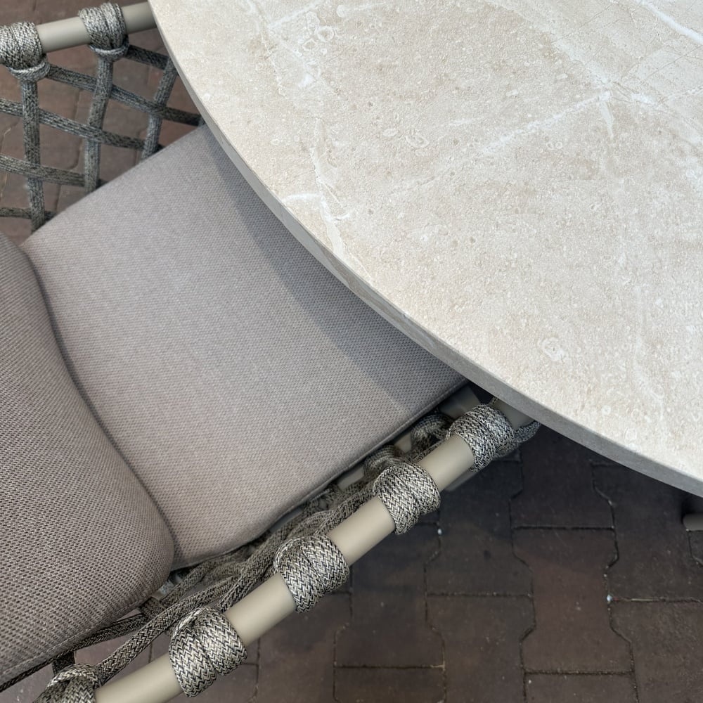 Panama/Cleveland beige dining tuinset | 6 personen | polywood + aluminium | 260cm Deens ovaal